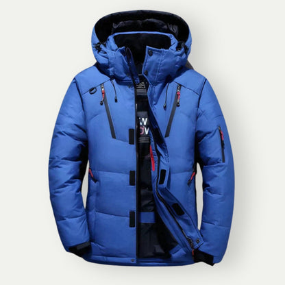 Men’s Warm Hooded Winter Jacket | Puffer Zip Up Insulated