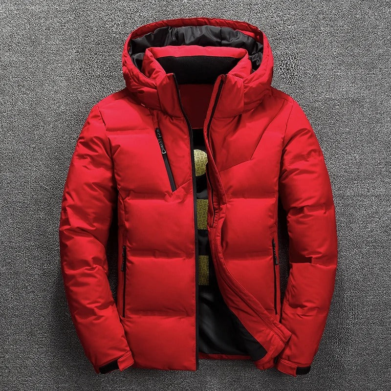 Men's Warm Waterproof Winter Puffer Jacket | Hooded Insulated