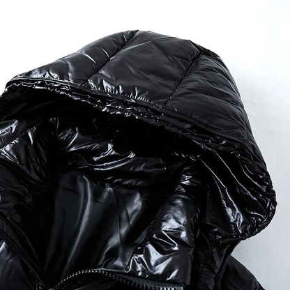 Men’s Hooded Shiny Puffer Jacket | Quilted Waterproof Winter