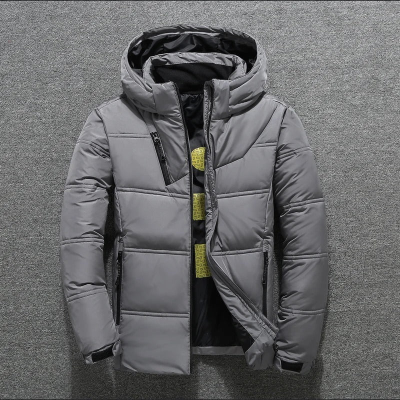 Men's Warm Waterproof Winter Puffer Jacket | Hooded Insulated