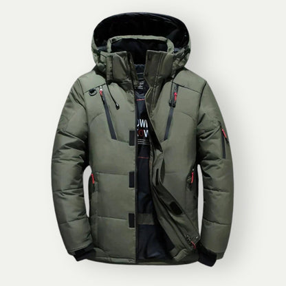 Men’s Warm Hooded Winter Jacket | Puffer Zip Up Insulated