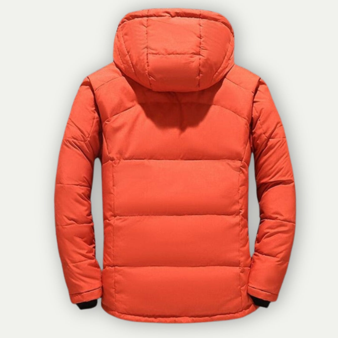 Men’s Warm Hooded Winter Jacket | Puffer Zip Up Insulated