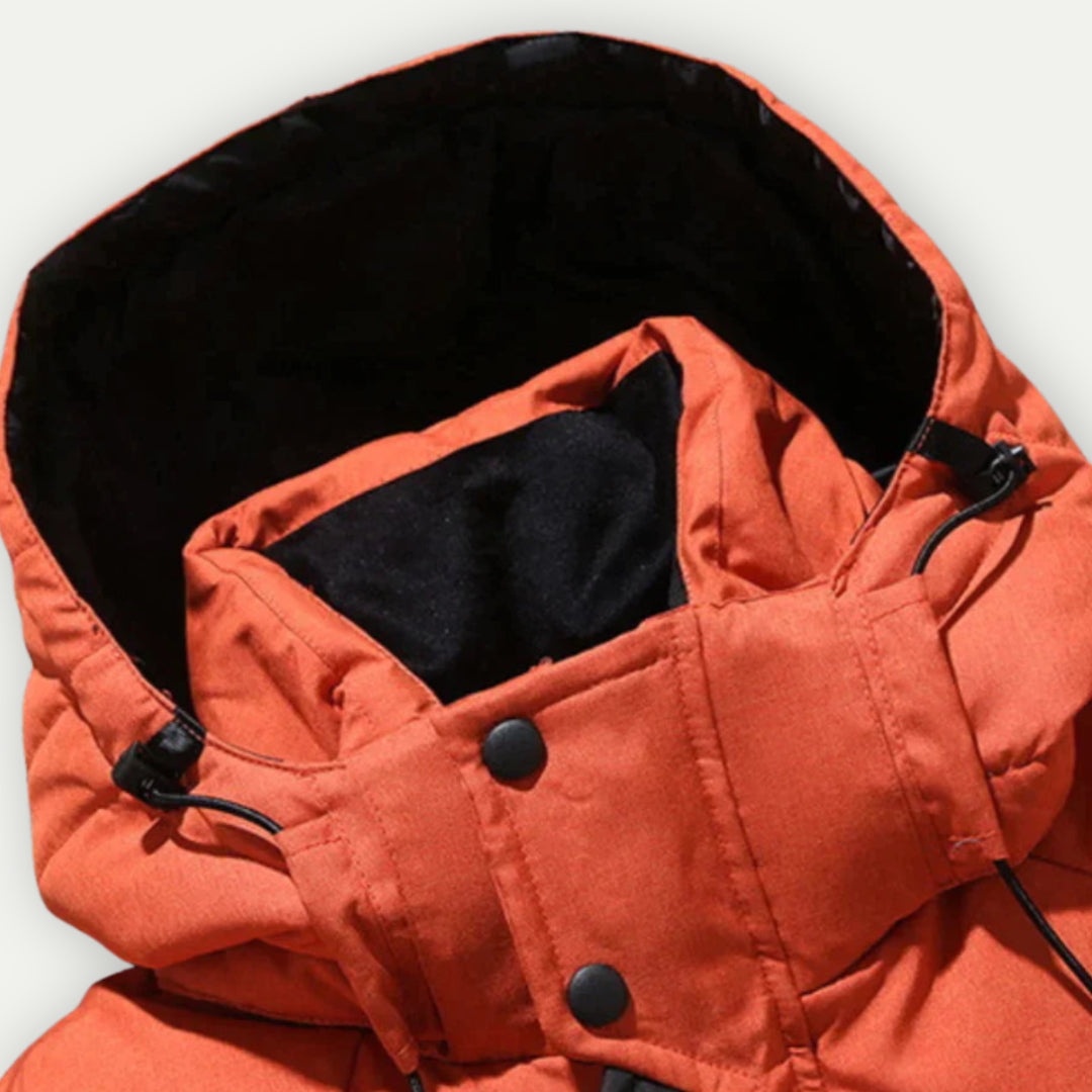 Men’s Warm Hooded Winter Jacket | Puffer Zip Up Insulated
