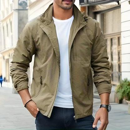 Men’s Lightweight Hooded Jacket | Casual Zip Up Windbreaker