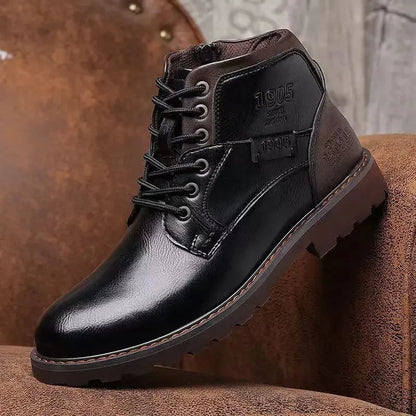 Stylish Zippered Leather Ankle Boots for Men - Image 4