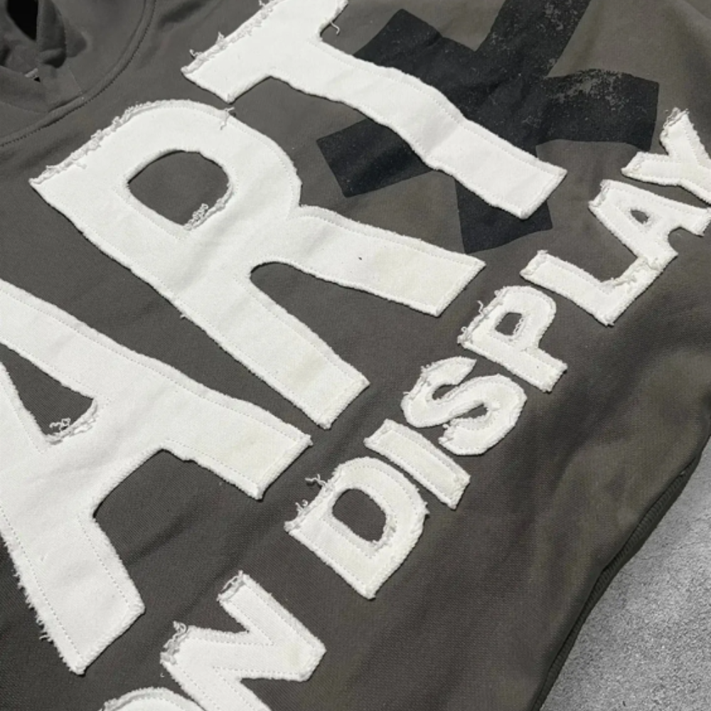 Oversized Logo Pullover Hoodie - Long Sleeve Sweatshirt