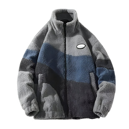 Men’s Oversized Fleece Jacket | Casual Sherpa Zip Up