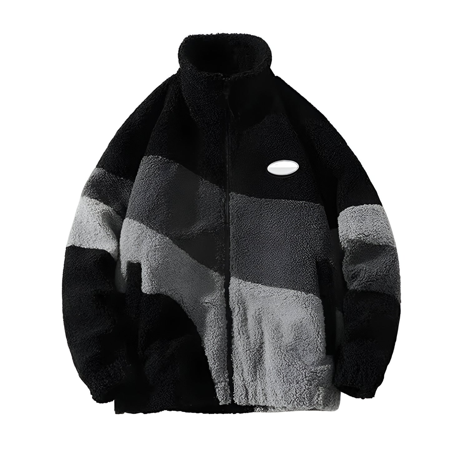 Men’s Oversized Fleece Jacket | Casual Sherpa Zip Up