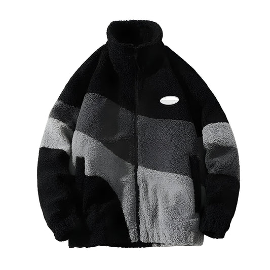 Men’s Oversized Fleece Jacket | Casual Sherpa Zip Up