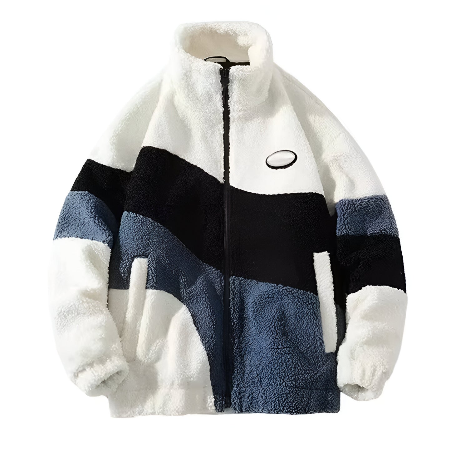 Men’s Oversized Fleece Jacket | Casual Sherpa Zip Up
