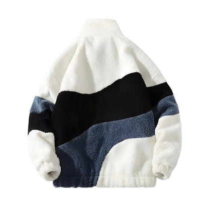 Men’s Oversized Fleece Jacket | Casual Sherpa Zip Up