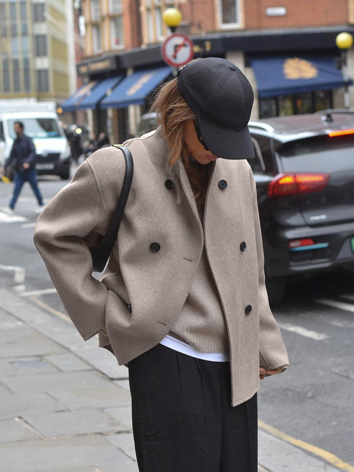 Trendige, weitgefasste Jacke mit Knopfverschluss für Damen - Image 2