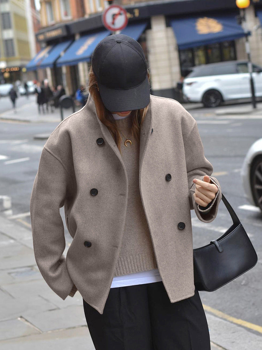 Trendige, weitgefasste Jacke mit Knopfverschluss für Damen - Image 3