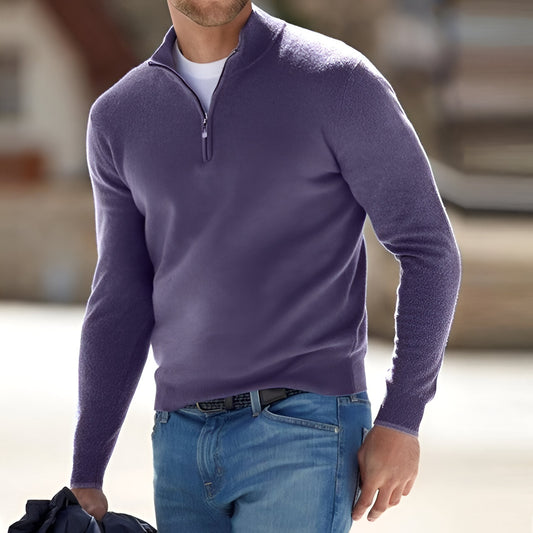 Men’s Smart Casual Half Zip Jumper | Long Sleeve Knitwear