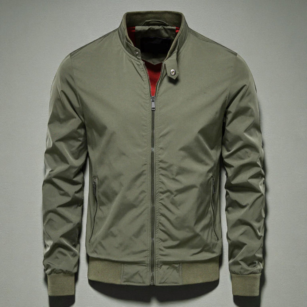 Men's Casual Zip Front Bomber Jacket - Slim Fitted