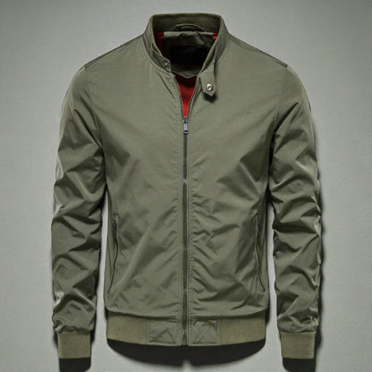 Men's Casual Zip Front Bomber Jacket - Slim Fitted