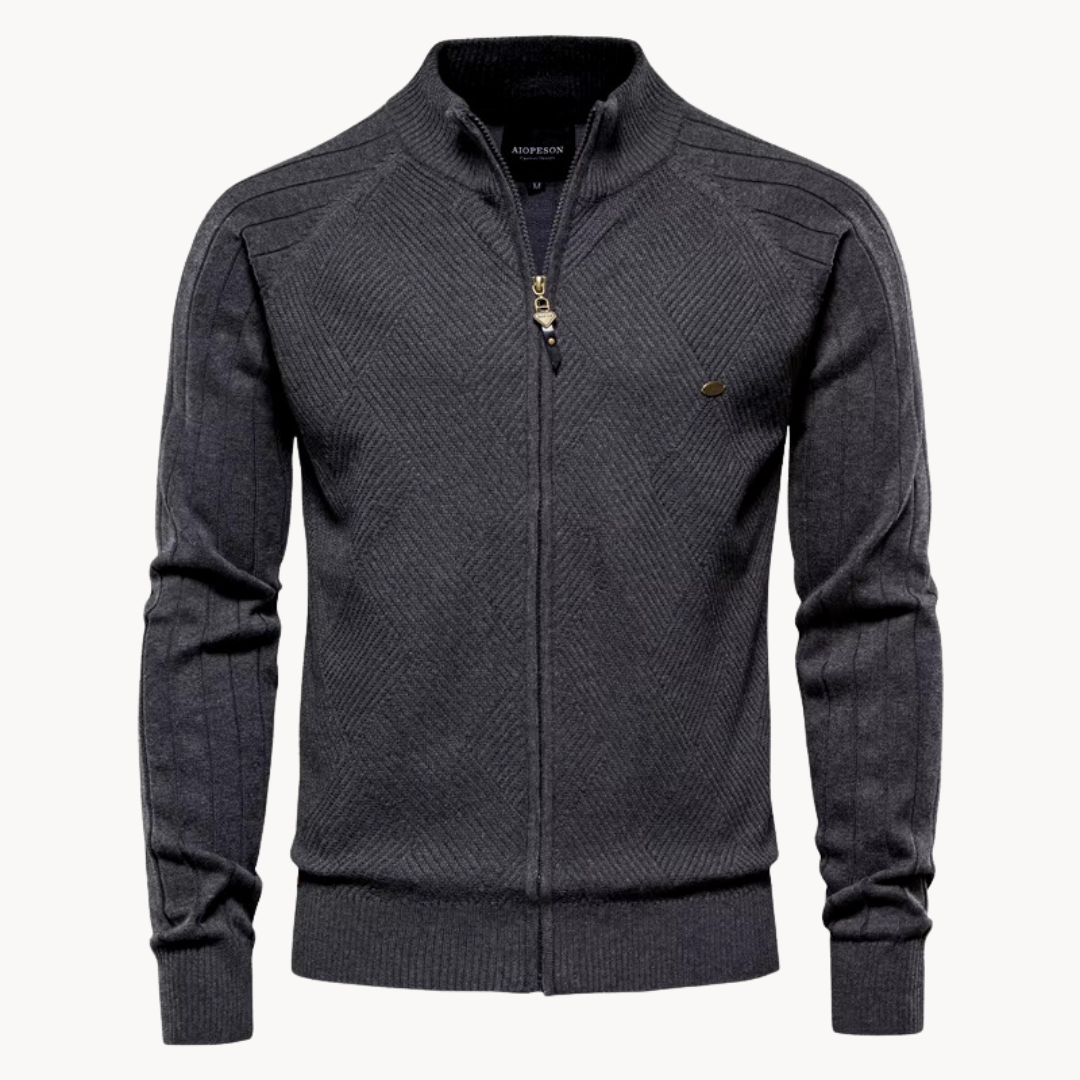 Men’s Knitted Zip Cardigan | Warm Casual Long Sleeve Jacket