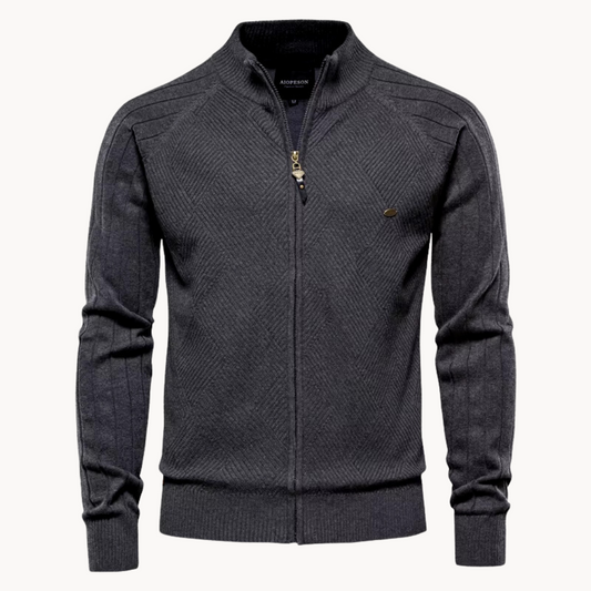 Men’s Knitted Zip Cardigan | Warm Casual Long Sleeve Jacket