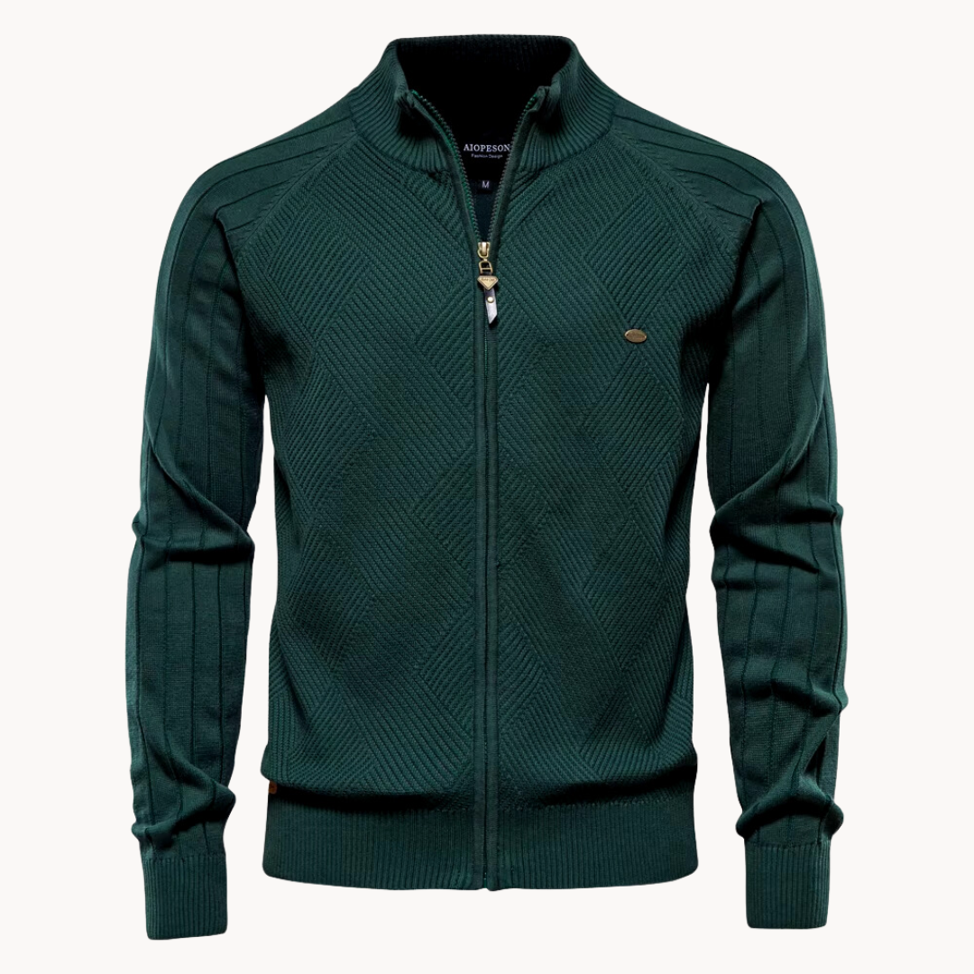 Men’s Knitted Zip Cardigan | Warm Casual Long Sleeve Jacket