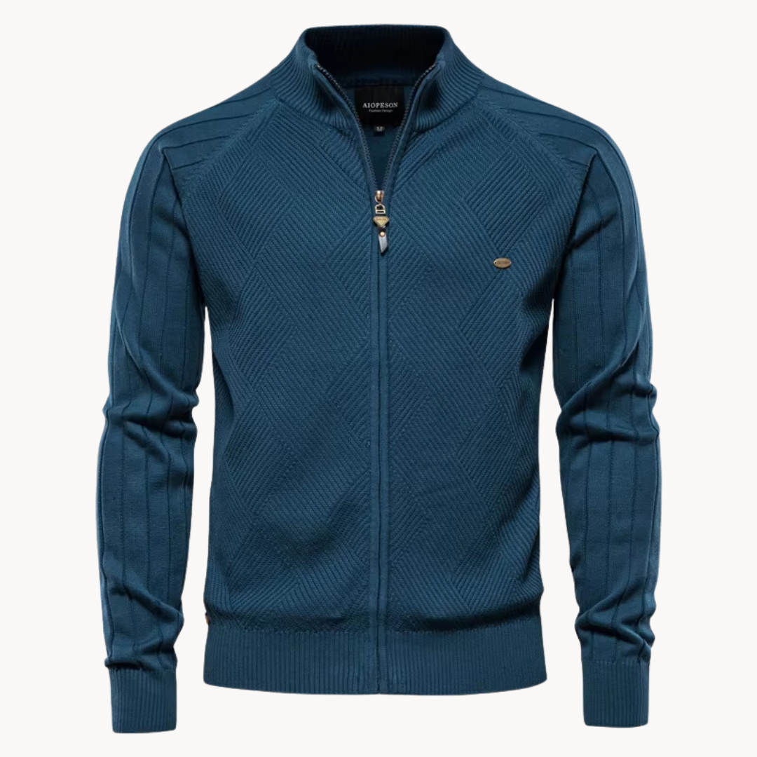 Men’s Knitted Zip Cardigan | Warm Casual Long Sleeve Jacket