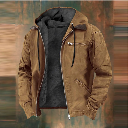 Men’s Hooded Fleece Lined Jacket | Warm Winter Casual Coat