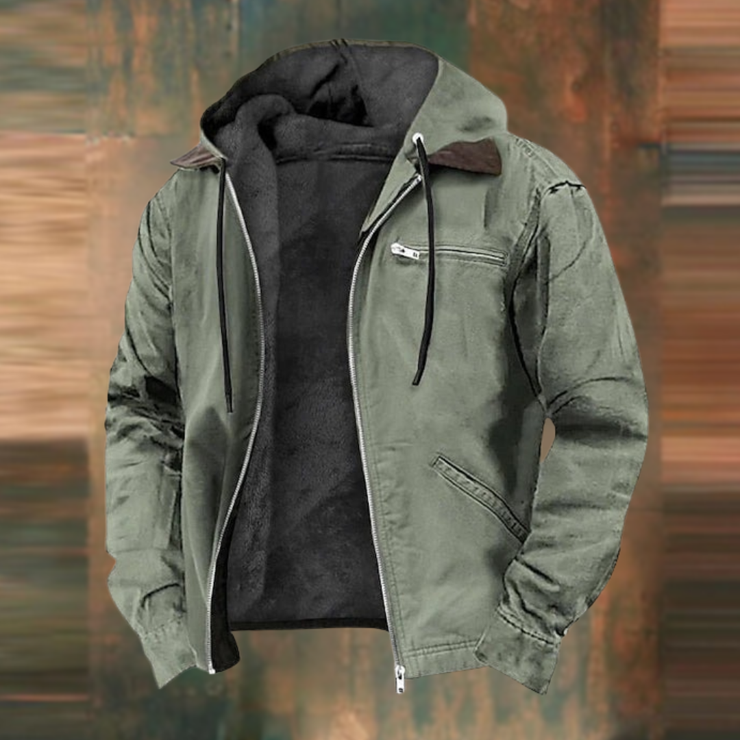 Men’s Hooded Fleece Lined Jacket | Warm Winter Casual Coat