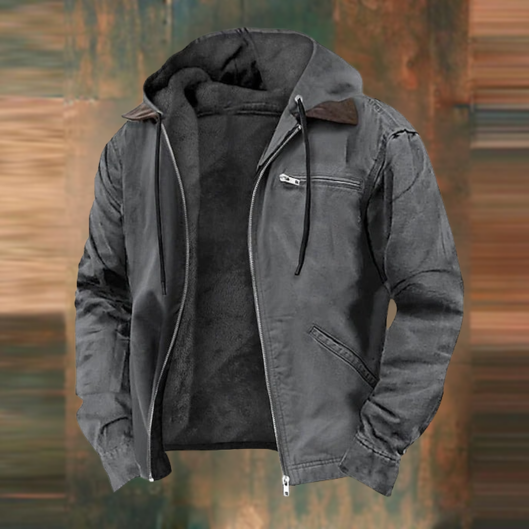 Men’s Hooded Fleece Lined Jacket | Warm Winter Casual Coat