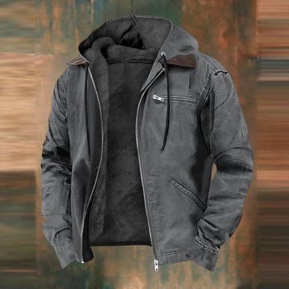 Men’s Hooded Fleece Lined Jacket | Warm Winter Casual Coat