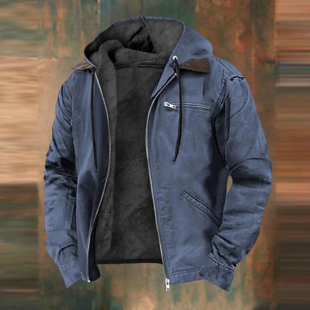 Men’s Hooded Fleece Lined Jacket | Warm Winter Casual Coat