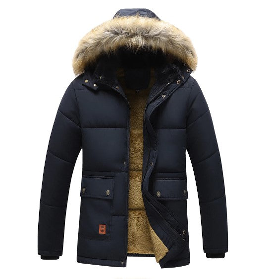 Men's Long Puffer Jacket | Warm Winter Parka Coat