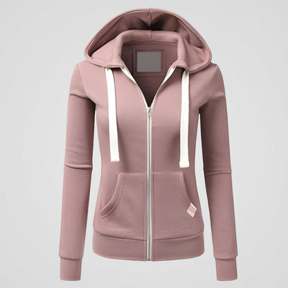 Women's Fleece Zip Up Hoodie – Long Sleeve Casual