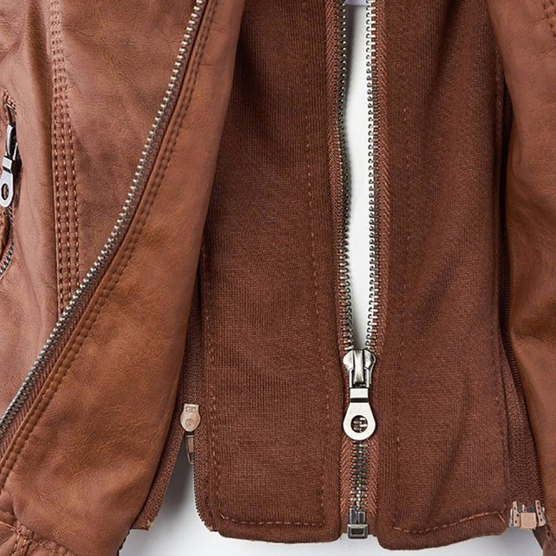 W&W - Damen Lederjacke mit Kapuze - Image 11