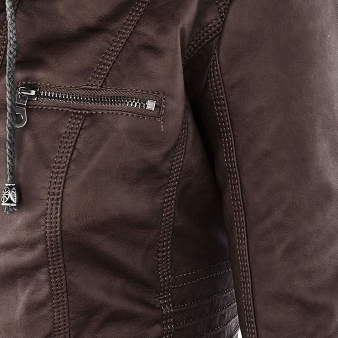 W&W - Damen Lederjacke mit Kapuze - Image 16